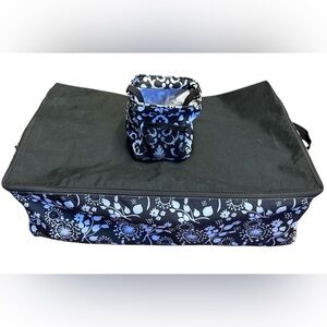 Thirty One 2-piece Storage Bags Carry All Caddy Tote Black & White